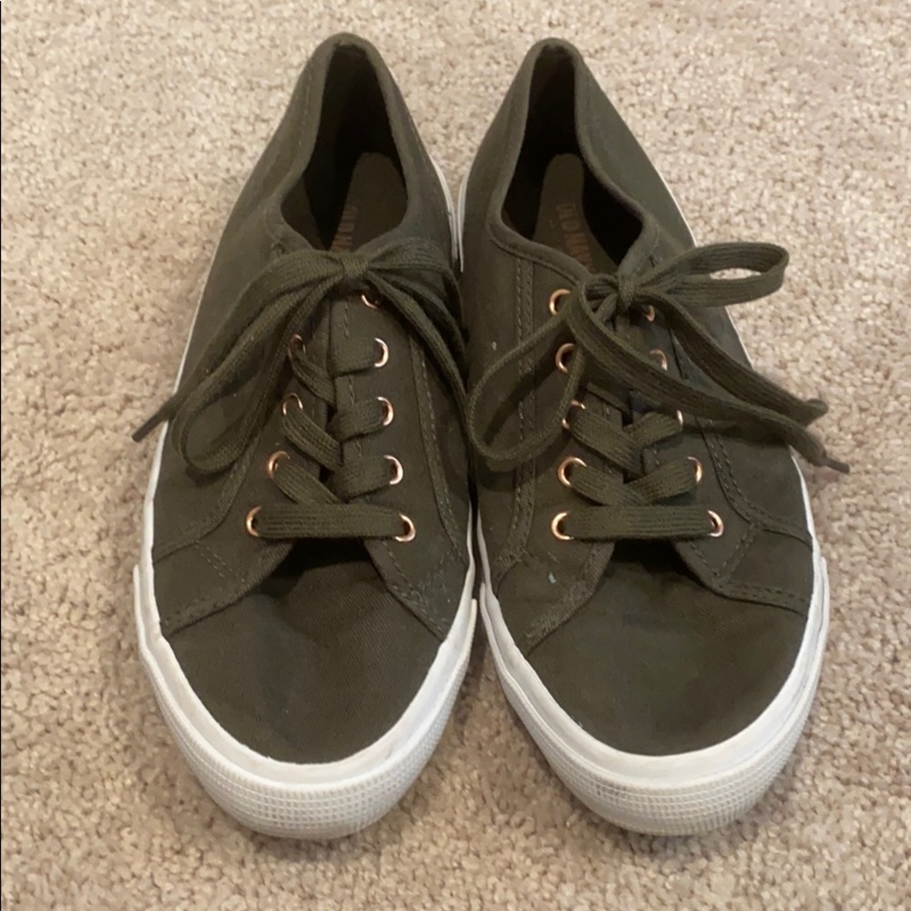 Olive and Rose Gold Sneakers